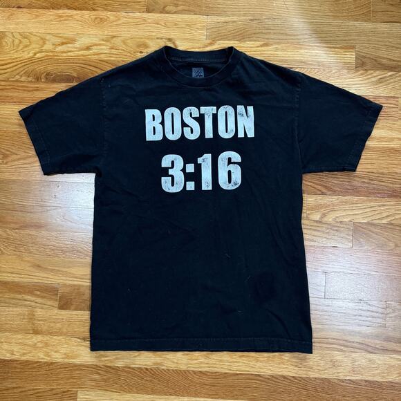 WWE Boston 3:16 T-Shirt Stone Cold Steve Austin Skull Graphic Mens M Black - Picture 1 of 4
